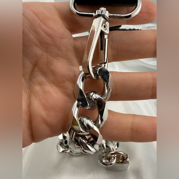 Anthropologie lux adjustable Black Leather Chain Strap - Picture 8 of 12